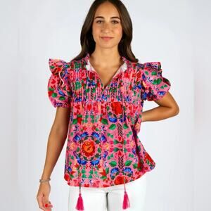 SINCERELY OURS Nora Top floral cotton